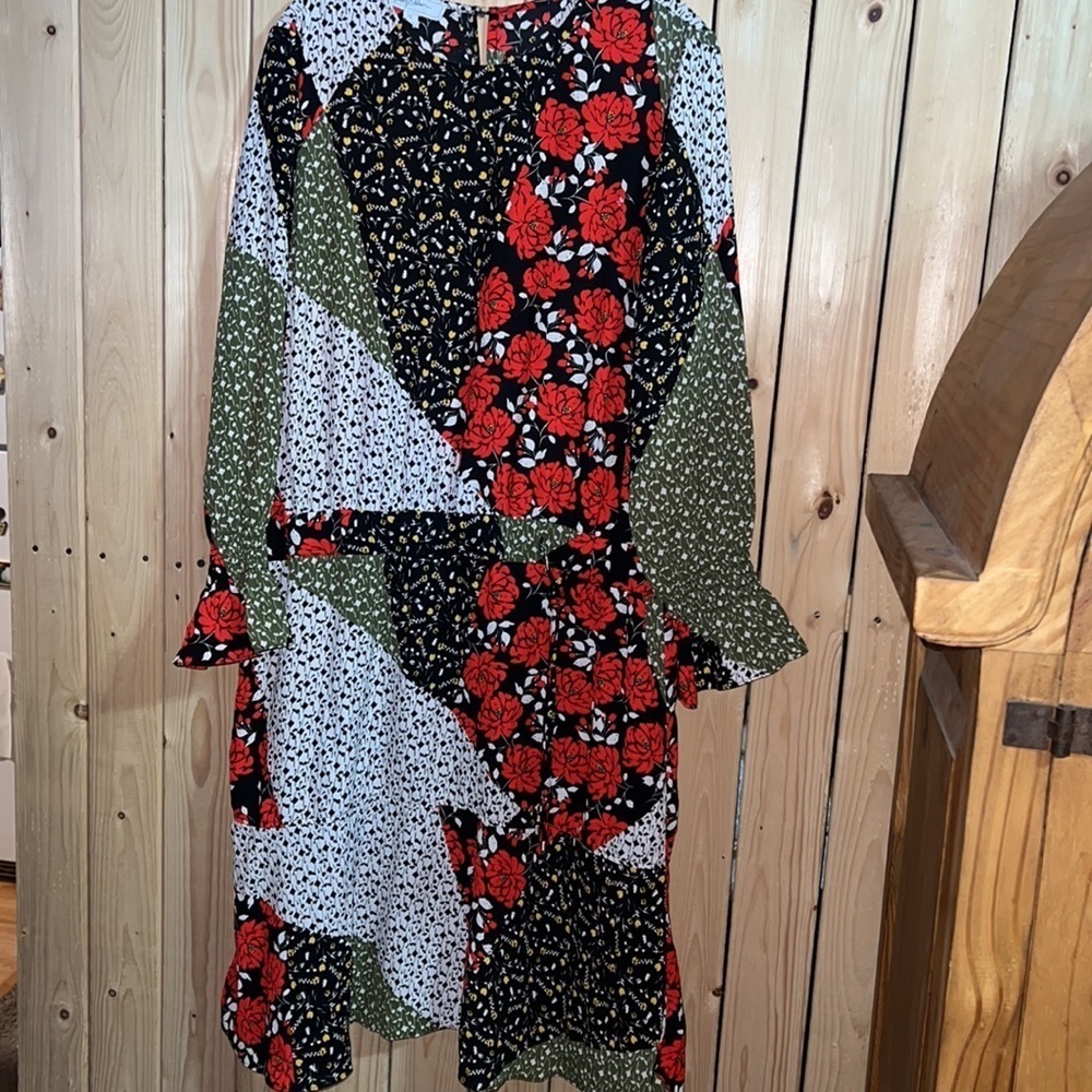 Libby Edelman Floral Patchwork Long Sleeve XL